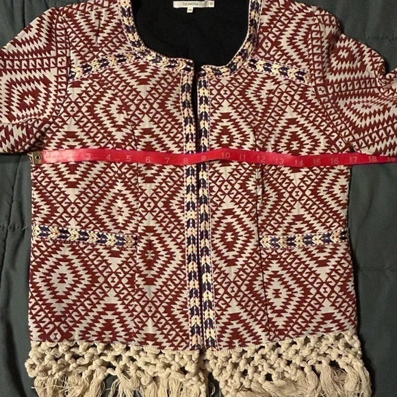 Tularosa Santa Fe fringe embroidered jacket XS macrame - Picture 6 of 9